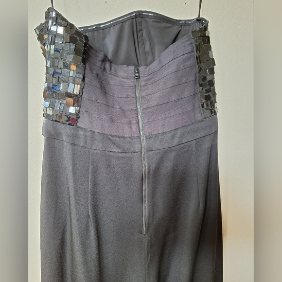 Alice + Olivia Black Strapless Jeri Sequin Crop Jumpsuit. Womens size M 8/10 - Picture 5 of 11